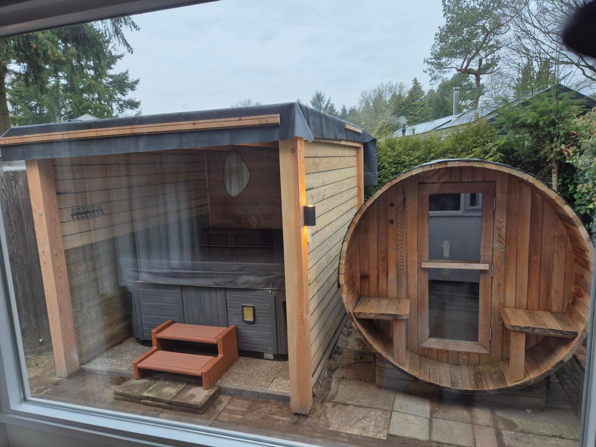 Luxe Boshuisje Met Prive Wellness & Jacuzzi Op De Veluwe Ermelo Extérieur photo